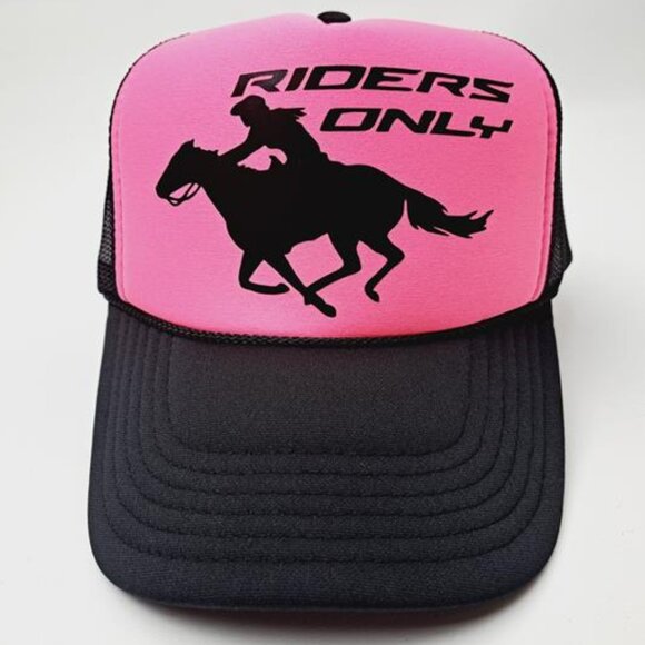 Accessories - Riders Only Female Barrel Racing Hat Cap Vintage Foam Trucker Mesh Cowgirl Pink